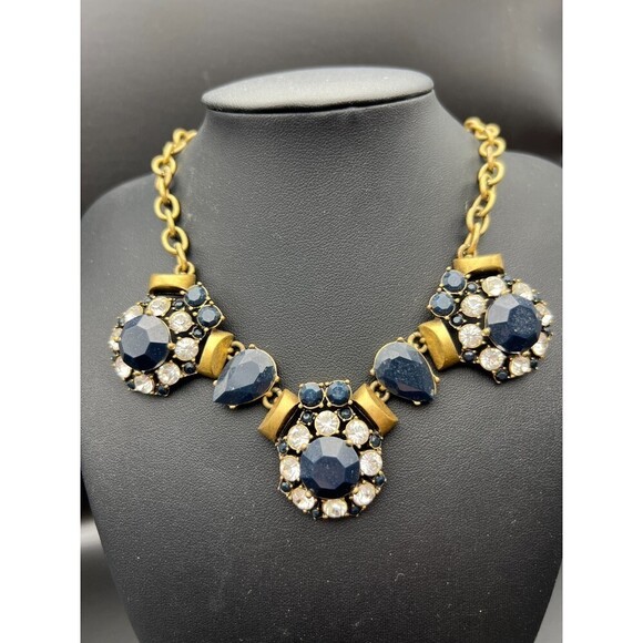 J.CREW Midnight and Crystal Statement Necklace - Picture 6 of 8
